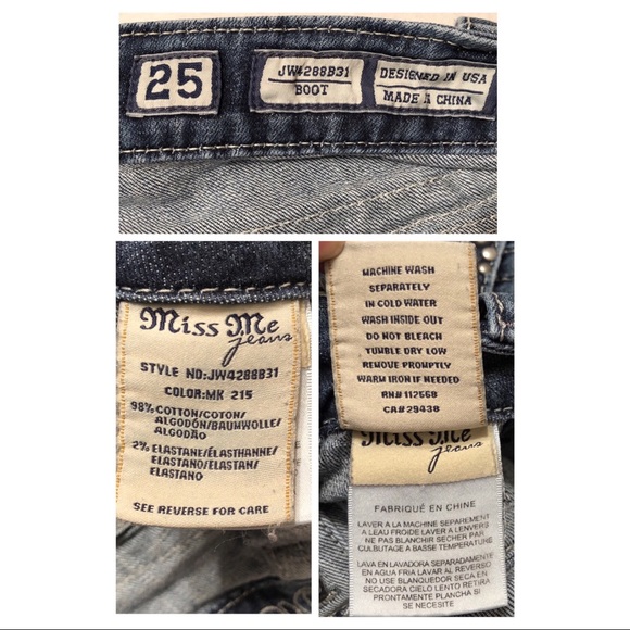 đź‘–Miss Me Boot Jeans Size 25 - Picture 7 of 8